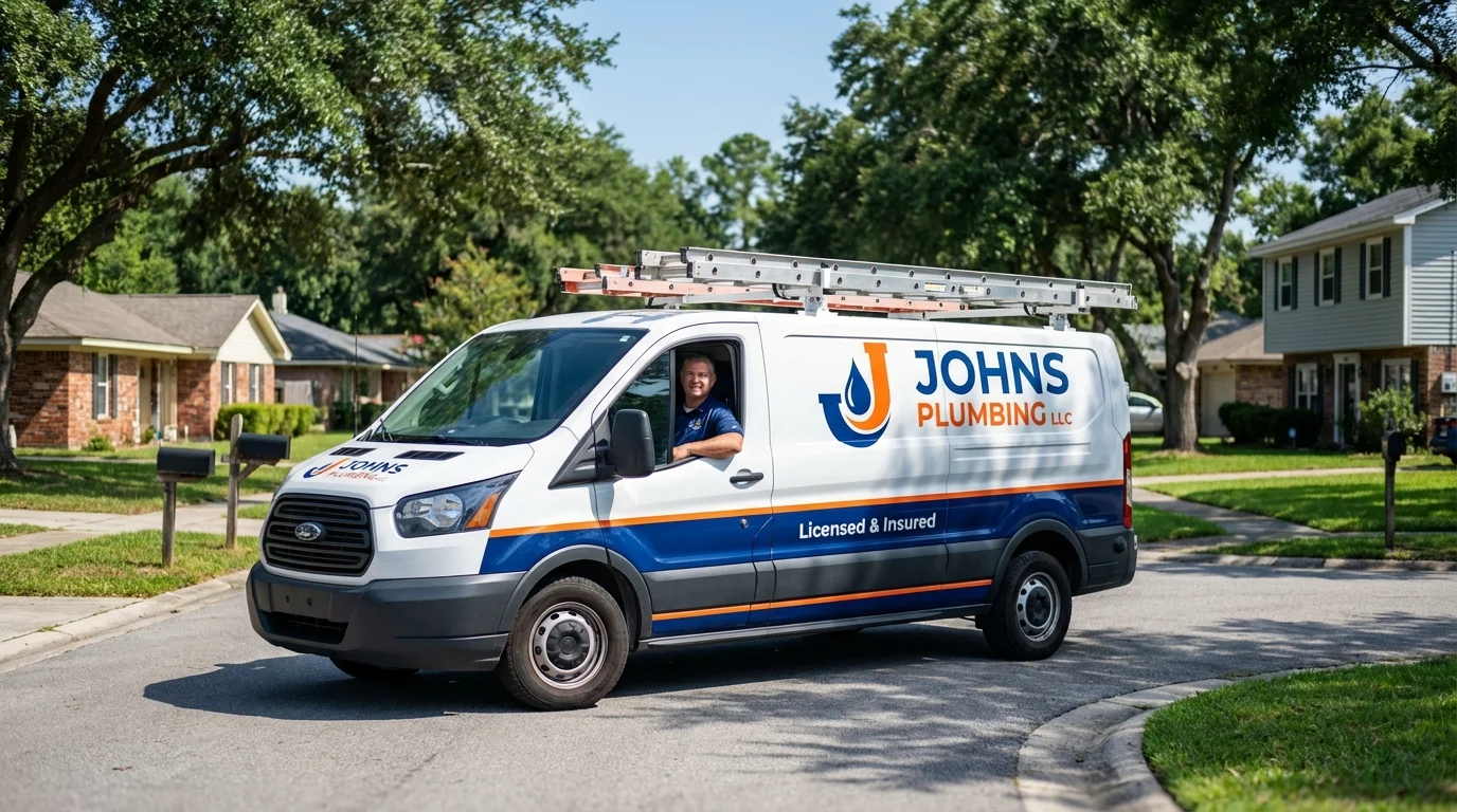 Johns Plumbing LLC service van in Ocean City, NJ