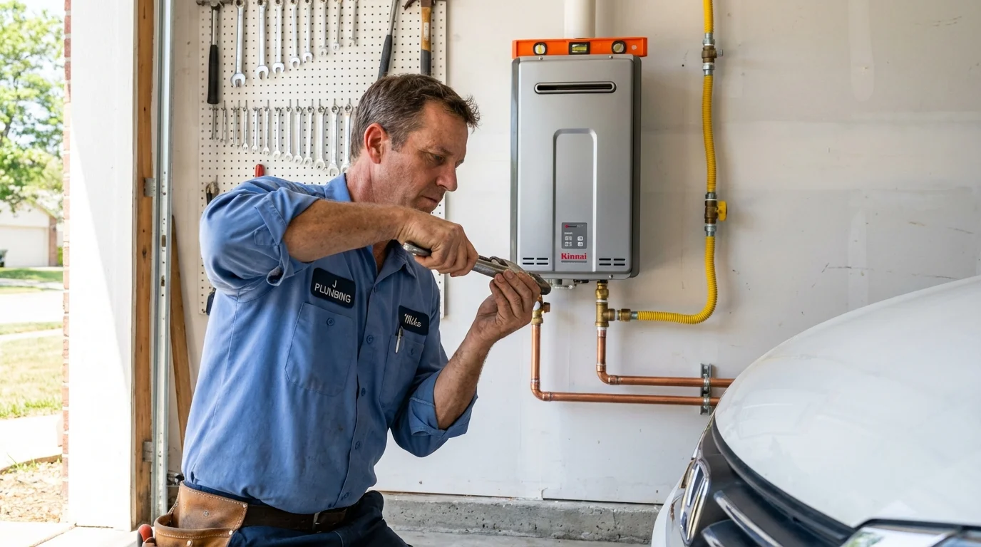 Tankless water heater installation by a Johns Plumbing LLC plumber in Ocean City